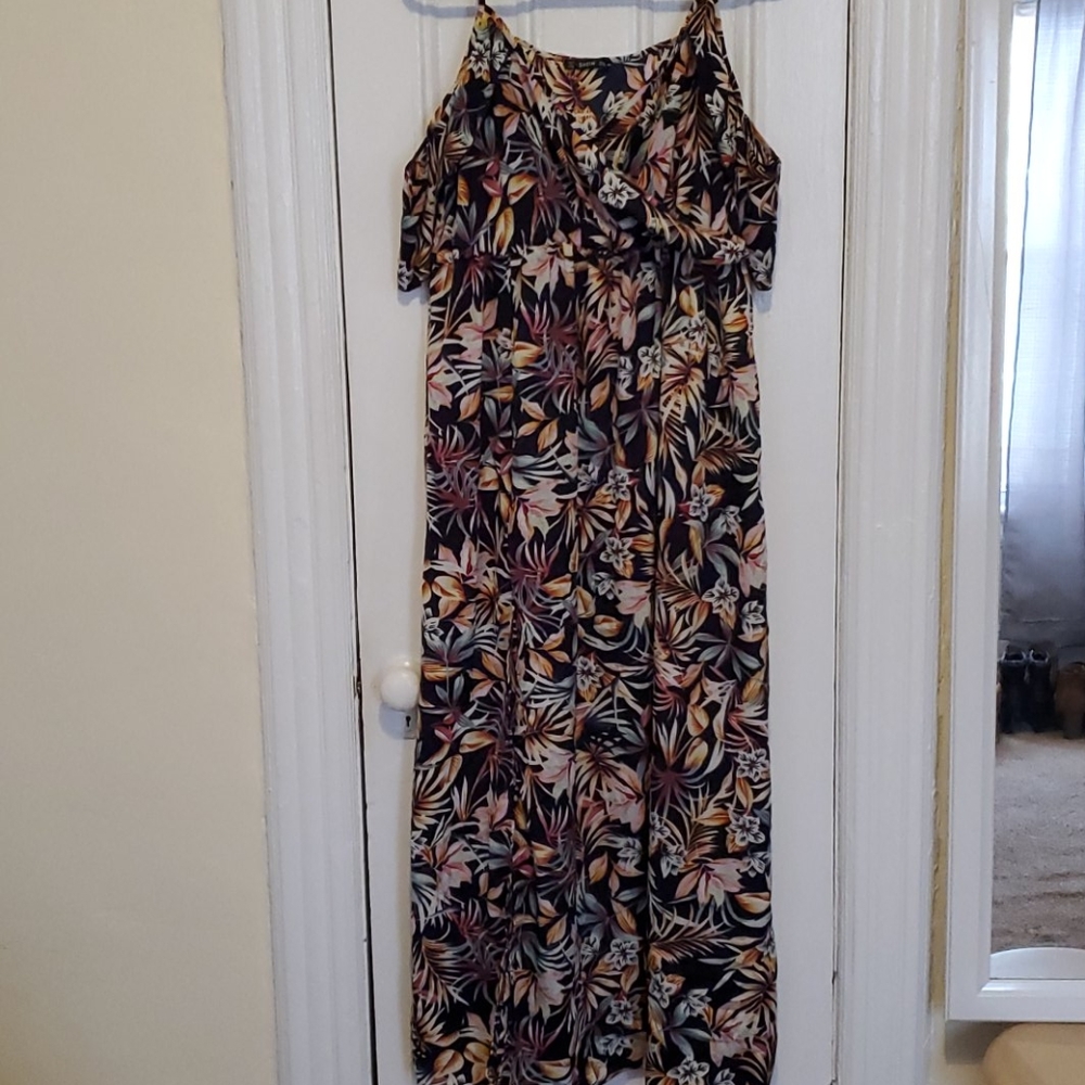 Shein Off the Shoulder Floral Maxi Dress